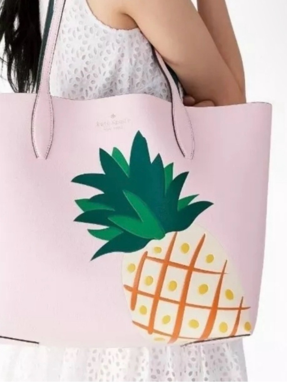 Kate Spade Colada Pineapple Reversible Tote + Pouch ~ NWOT - Picture 2 of 7